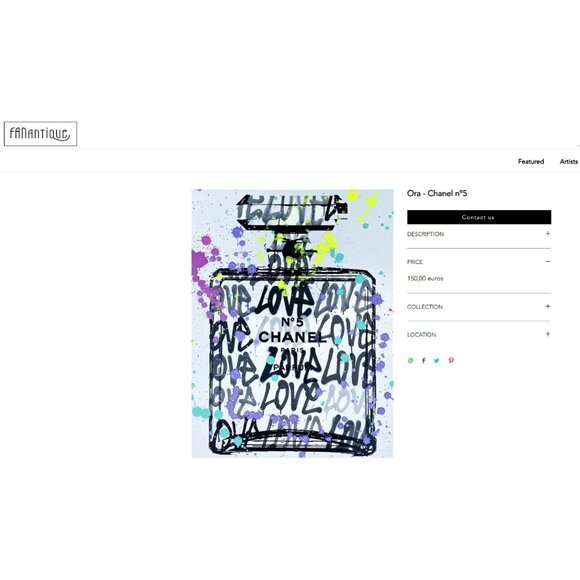 RARE ORA  ARTIST GRAFFITI ART CHANEL N°5 COLLECTION 36" X 24" ORIGINAL PAINTING - Picture 8 of 9